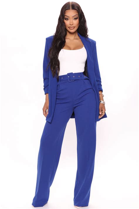 Fashion Nova Celine Blazer & Belted Wide Leg Pant 